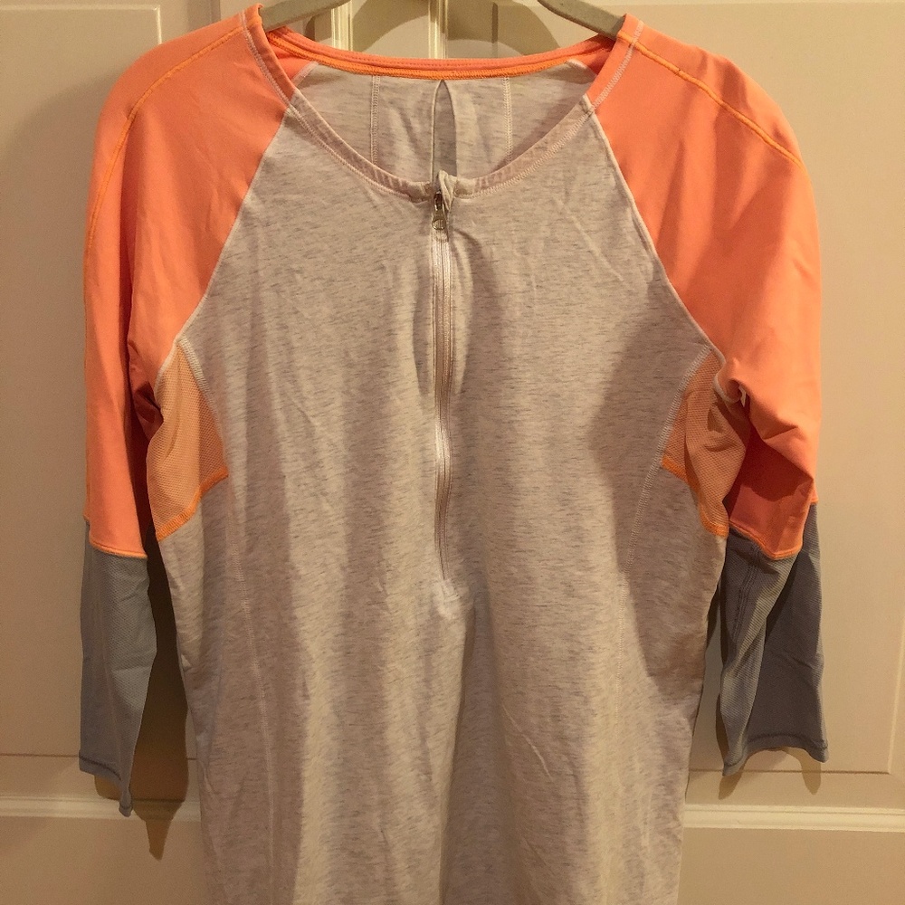 Orange Grey Lululemon Quarter Zip